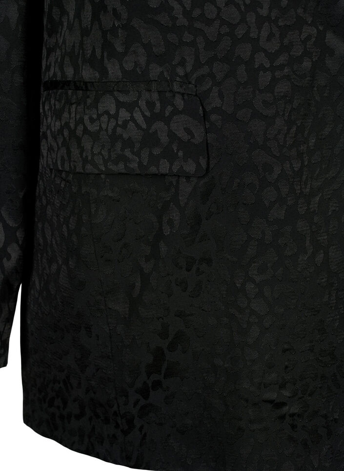 Jacquard blazer i viskos, ton i ton, Black, Packshot image number 3