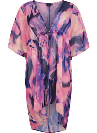 Strandkimono med tryck, Purple Swirl, Packshot image number 0