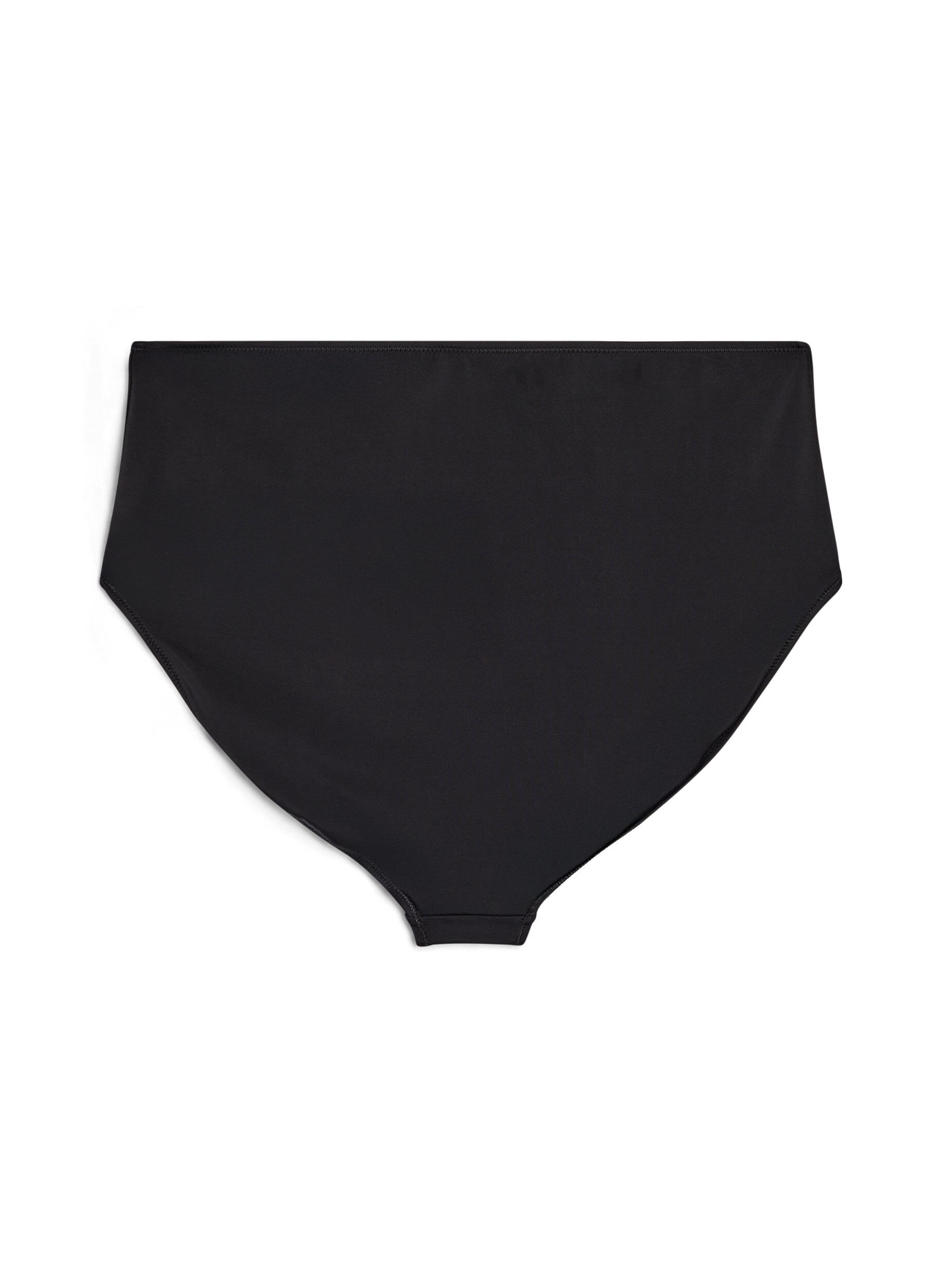 ZizziEnf&auml;rgad bikinitrosa med h&ouml;g midja, Svart, Packshot image number 1