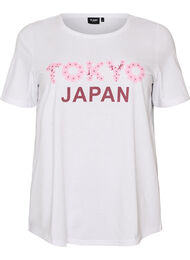 T-shirt med tryck, Vit