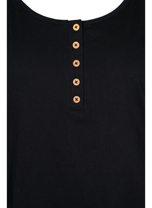 Enfärgad bomullstopp med resårkant, Black, Packshot image number 2