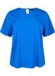 Kortärmad viskosblus med knytband, Princess Blue, Packshot image number 0