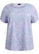 Kort&auml;rmad blus med struktur, Bl&aring;, Packshot image number 0