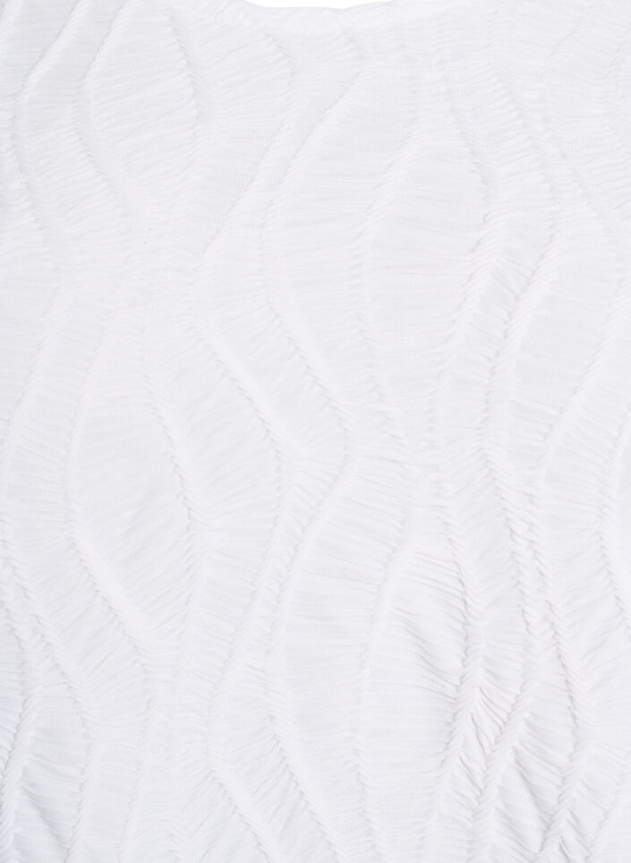 Blus med struktur och 3/4-&auml;rmar, Vit, Packshot image number 2