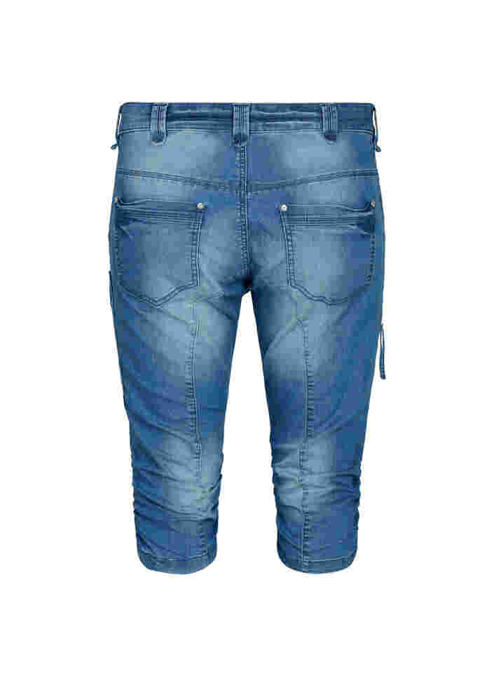 Slim fit capri-jeans med fickor, Light blue denim, Packshot image number 1