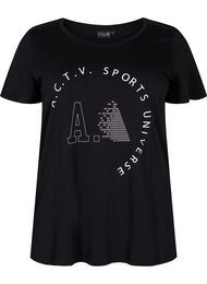 Sport t-shirt med tryck, Black A.C.T.V
