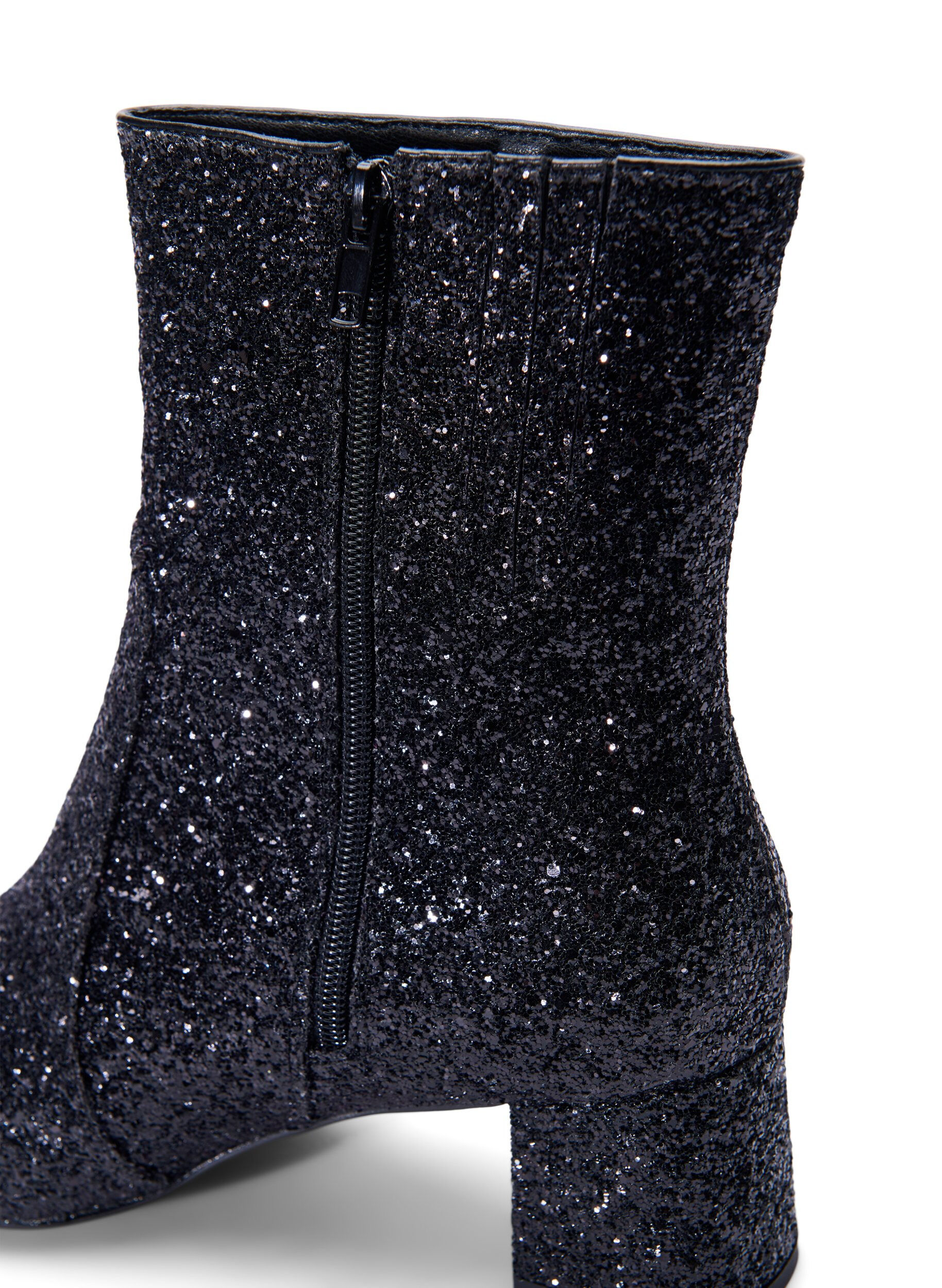 Zizzi Wide fit - Ankelst&ouml;vel med glitter, Black, Packshot image number 2