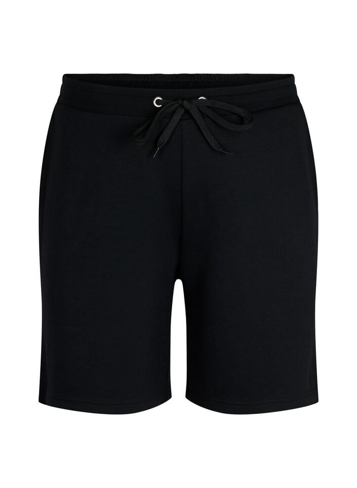 Shorts i modalmix med fickor, Svart, Packshot image number 0