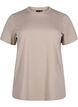 Enkel t-shirt i bomull med rund halsringning, Beige, Packshot image number 0