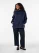 Sweatshirt med h&ouml;g krage och fickor, Bl&aring;, Model image number 1
