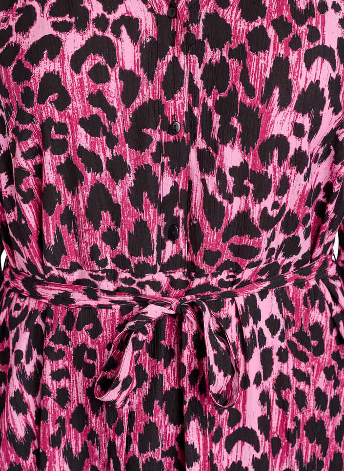 Midiklänning med knappar och knytskärp, Rosa, Packshot image number 2