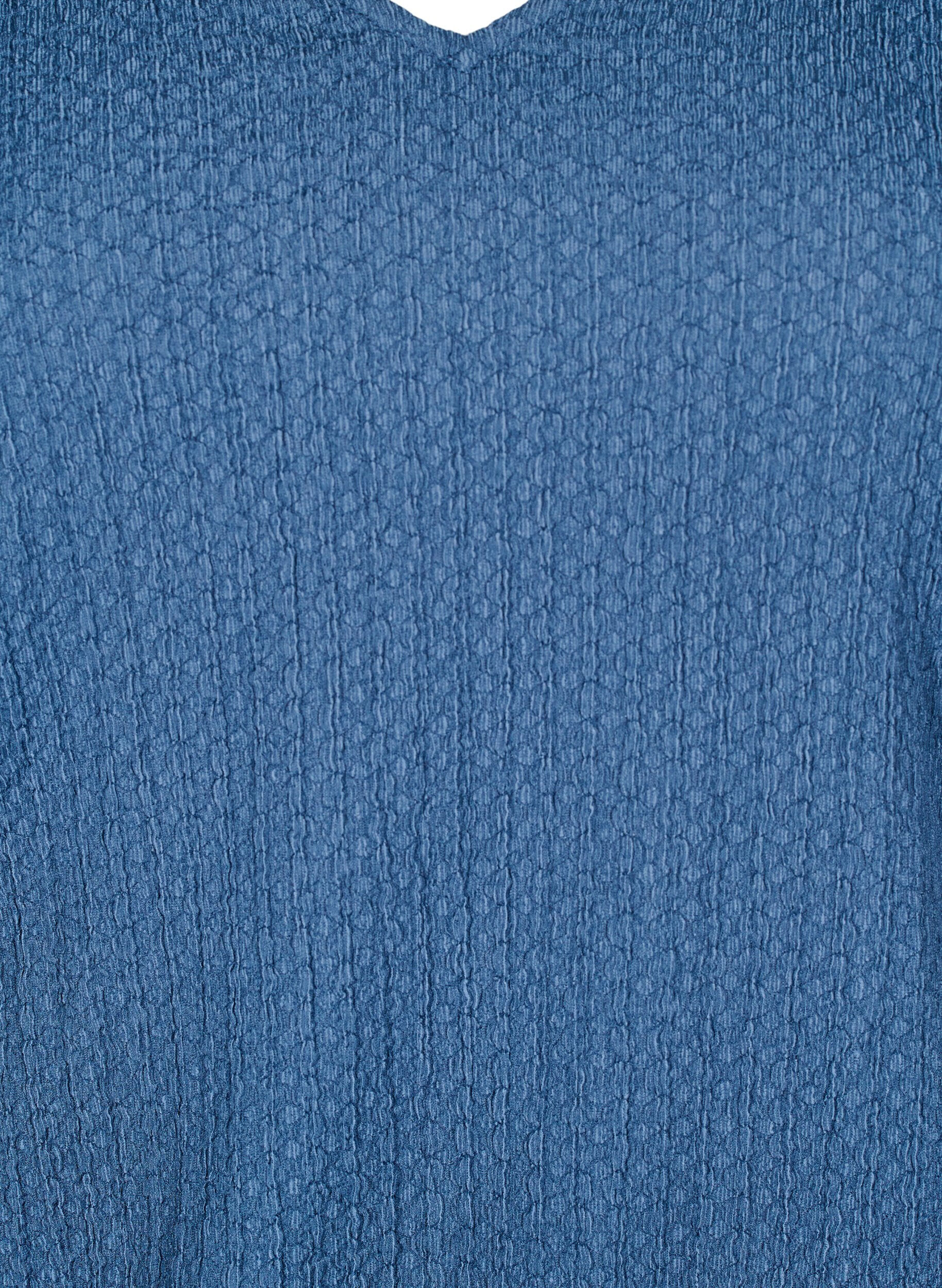 Zizzi FLASH - Blus med textur och l&aring;nga &auml;rmar, Sargasso Sea, Packshot image number 2