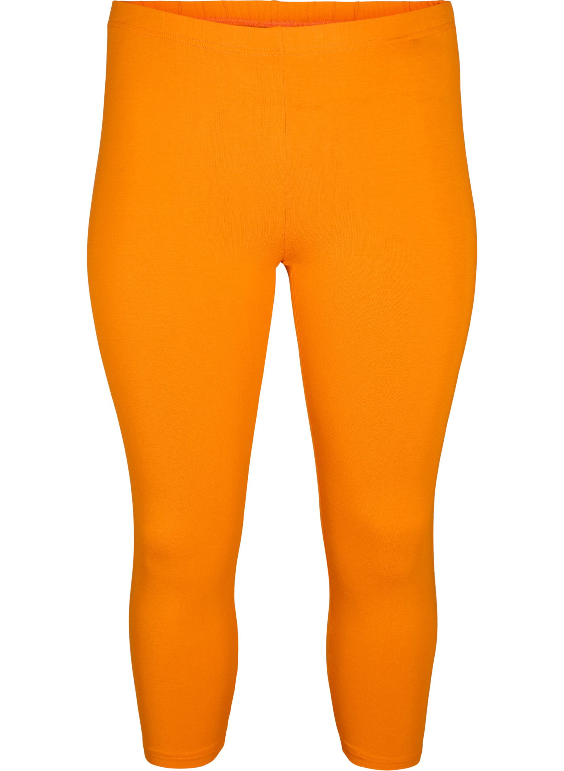Zizzi Basleggings i viskos med 3/4-delsl&auml;ngd, Orange, Packshot image number 0