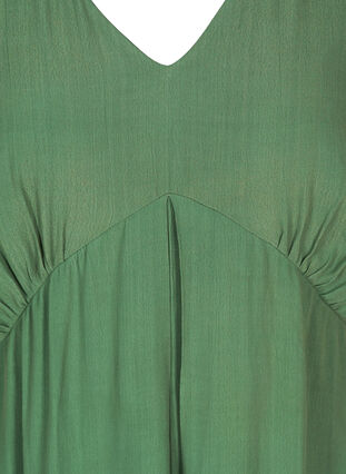 Viskos klänning med 3/4 ärmar, Dark Ivy, Packshot image number 2