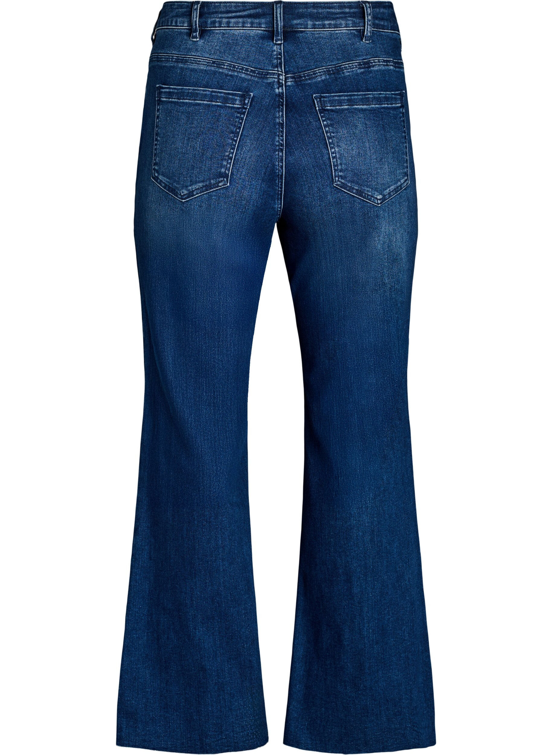 Zizzi Bootcut jeans med h&ouml;g midja, Bl&aring;, Packshot image number 1