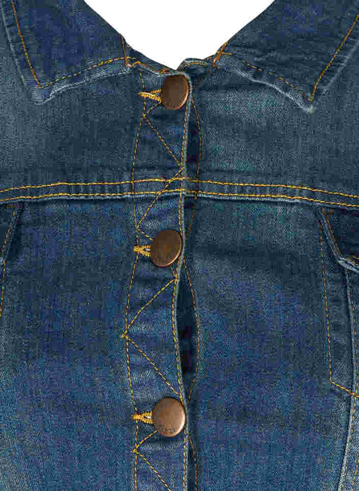 Kort jeansjacka, Blue denim, Packshot image number 2