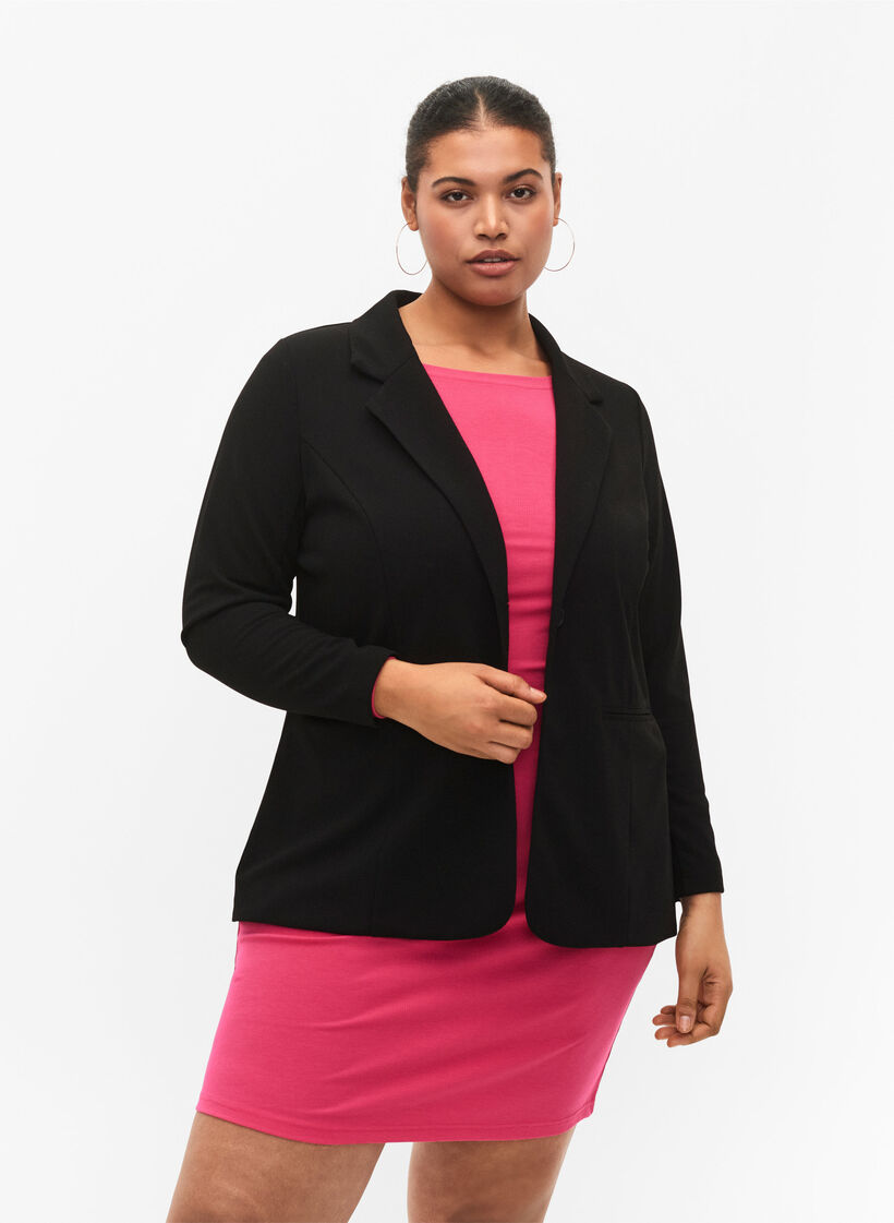 Blazer med fickor, Black, Model image number 0
