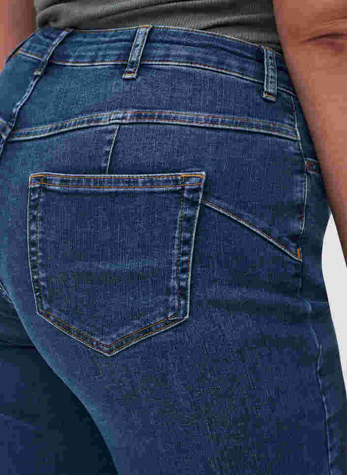 Gemma jeans med hög midja och push up, Blue denim, Model image number 3