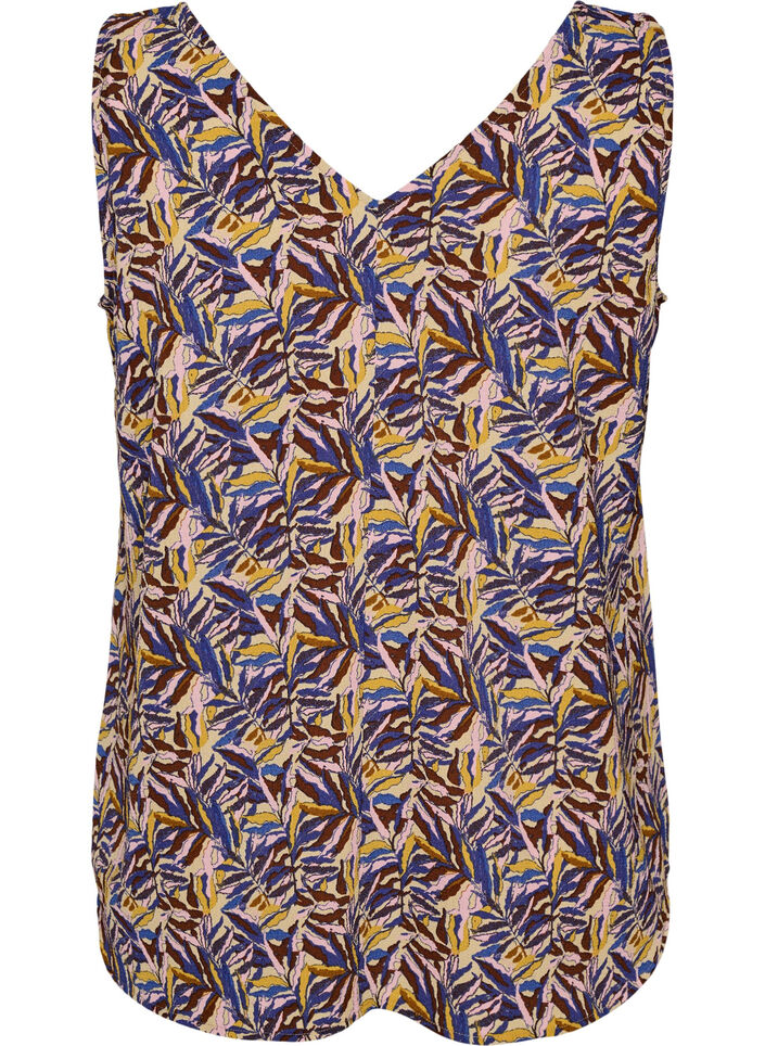 M&ouml;nstrad topp med v-ringning, Bl&aring;, Packshot image number 1