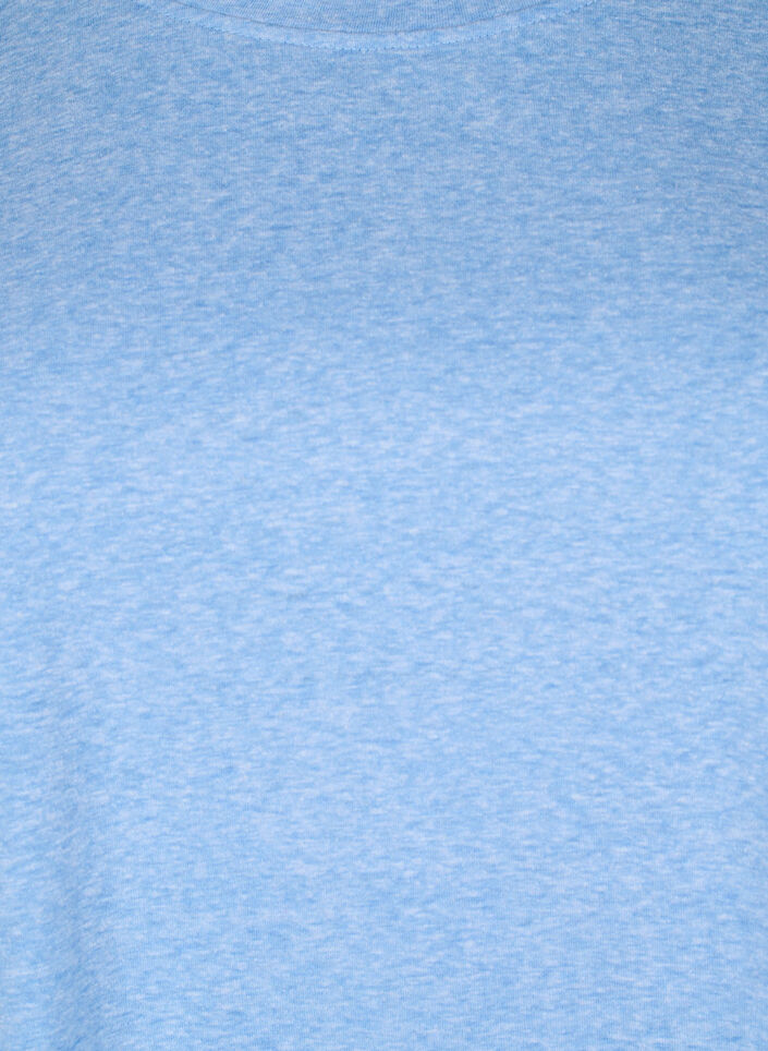 Melerad t-shirt med korta &auml;rmar, Bl&aring;, Packshot image number 2