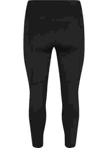 Enfärgade träningstights, Black, Packshot image number 1