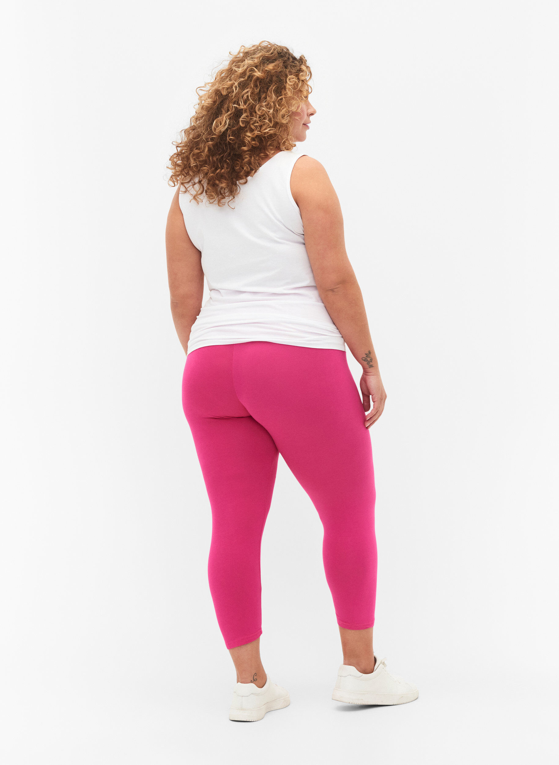 Zizzi 3/4 bas-leggings, Rosa, Model image number 2