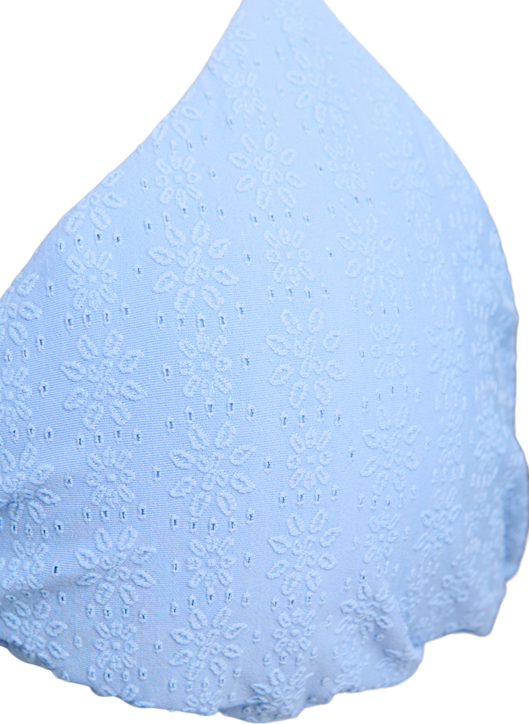 Zizzi Triangelformad bikintopp med texturerat m&ouml;nster, Bl&aring;, Packshot image number 2