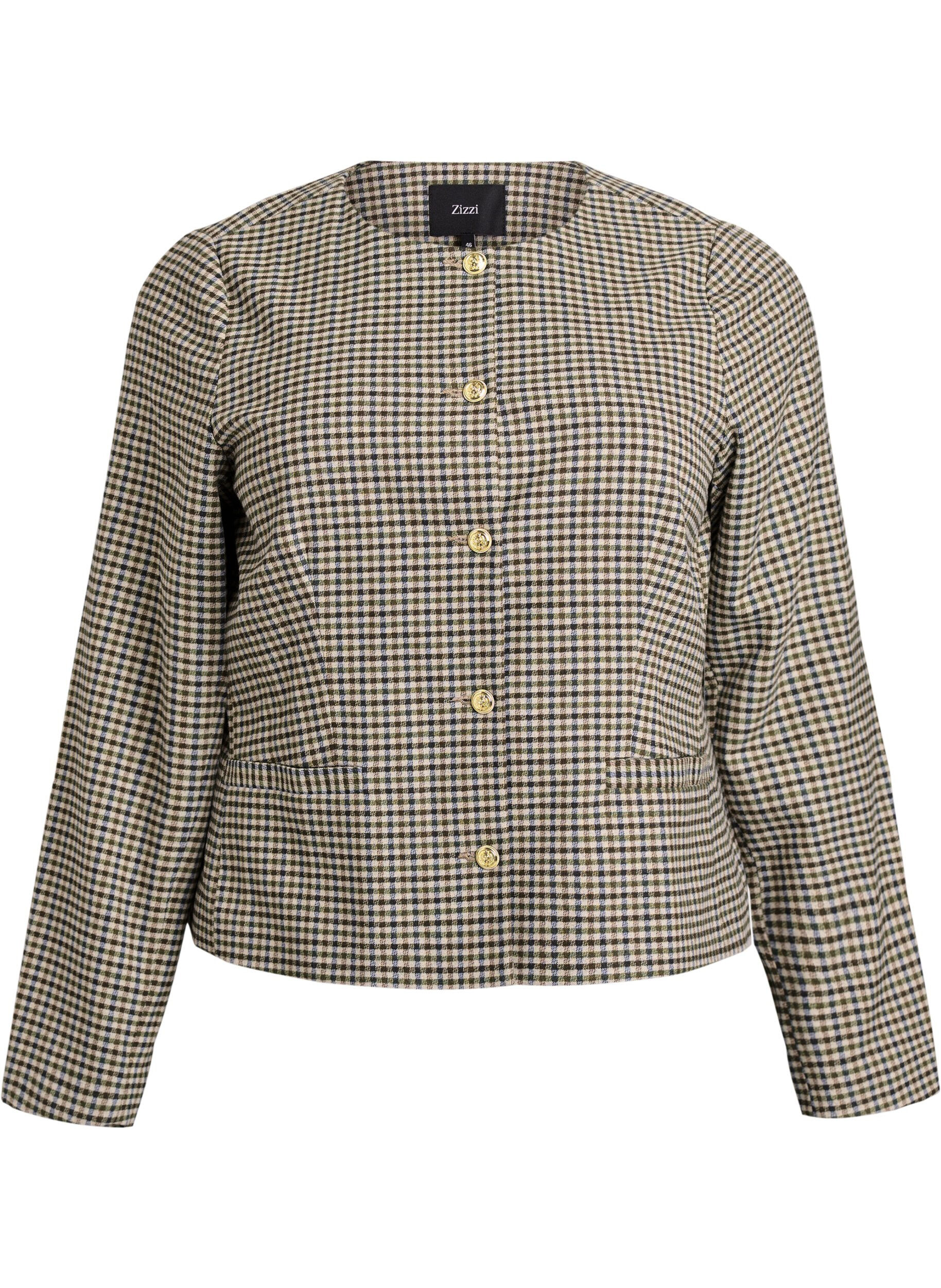 Kort jacka med guldf&auml;rgade knappar