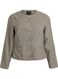 Kort jacka med guldfärgade knappar, Brun