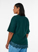 T-shirt med asymmetrisk spetskant, Gr&ouml;n, Model image number 2