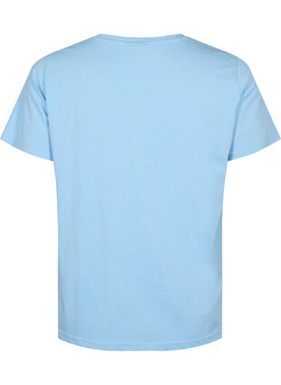 Kortärmad t-shirt med v-hals, Placid Blue, Packshot image number 1