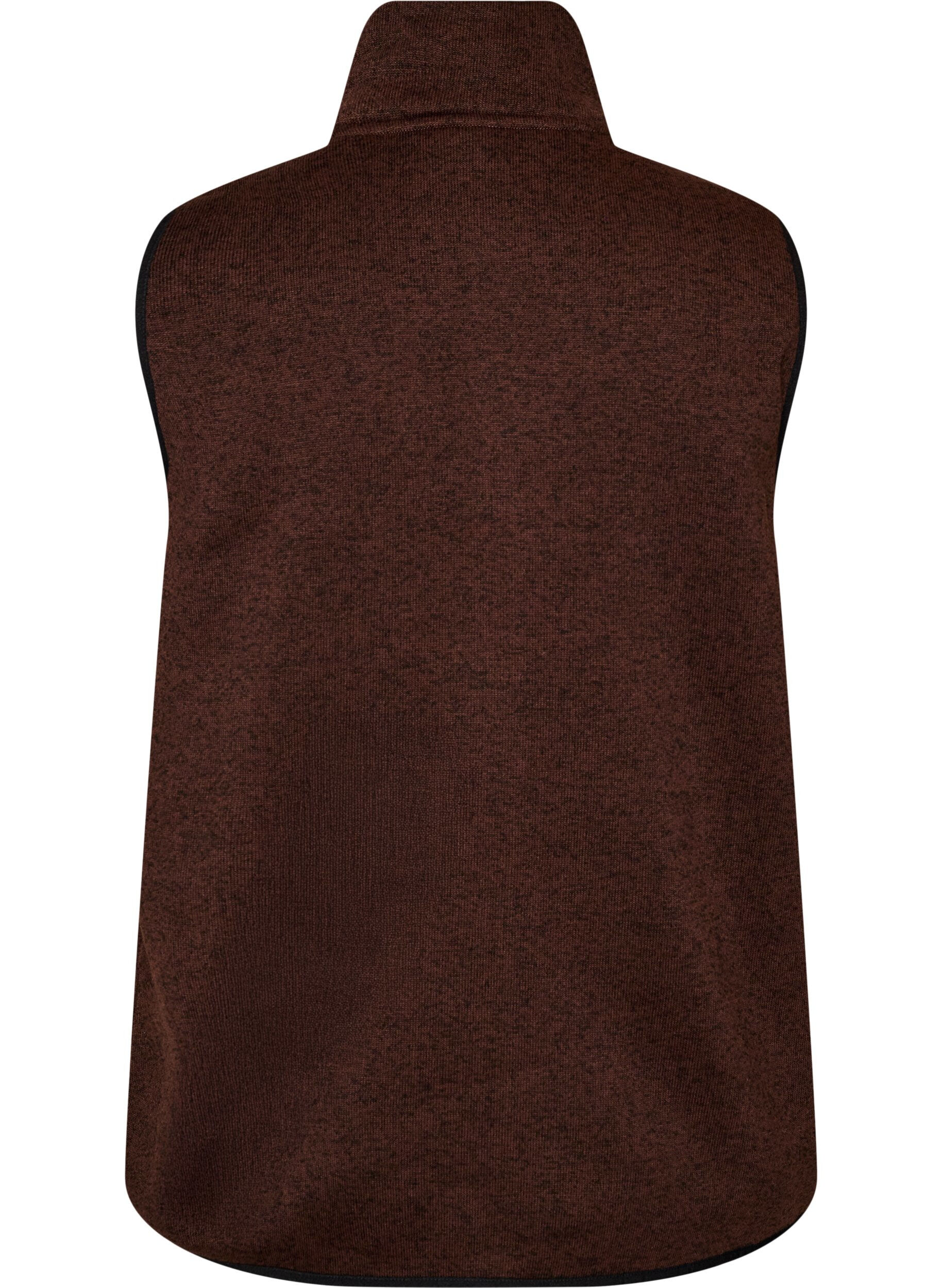 ZizziV&auml;st med h&ouml;g hals och dragkedja, Brun, Packshot image number 1