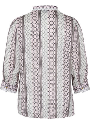 Mönstrad skjorta med 3/4 ärmar, Pale Lilac AOP, Packshot image number 1