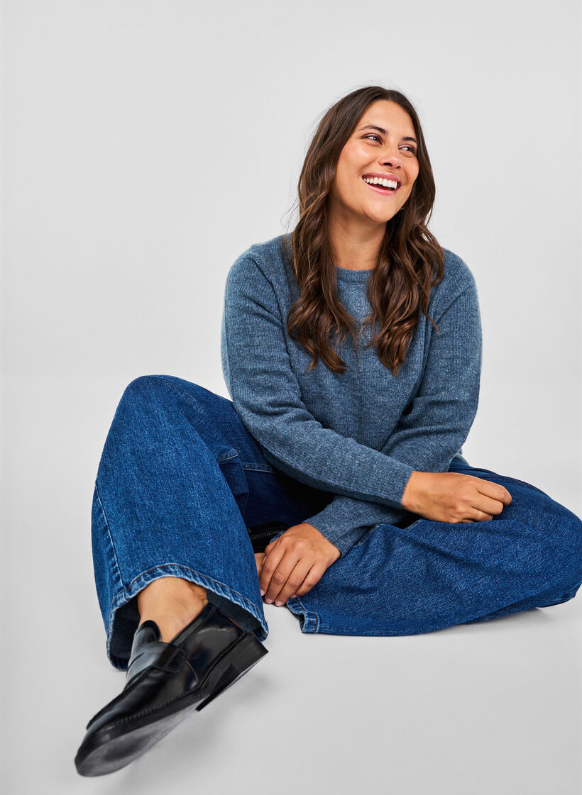 Melerad tröja med rund halsringning, Bering Sea Mel., Image image number 0