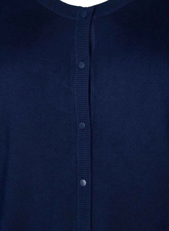 Stickad viskoskofta med knappar, Navy Blazer, Packshot image number 2