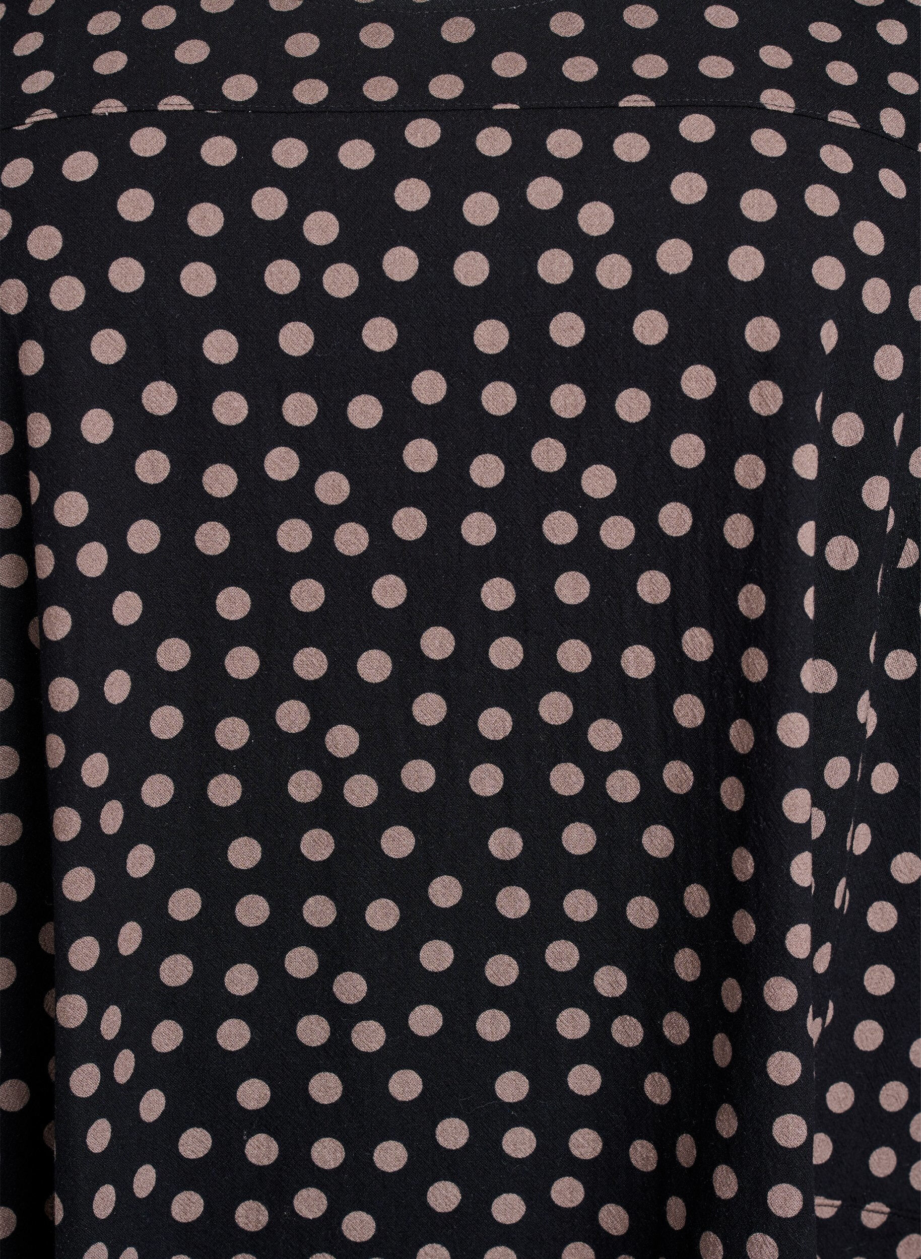 Zizzi Kort&auml;rmad bomullskl&auml;nning med tryck, Brun, Packshot image number 2