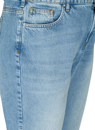 Croppade mom fit Mille jeans med lös passform, Light blue denim, Packshot image number 2