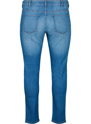 Emily jeans med normal midja och smal passform, Blue denim, Packshot image number 1
