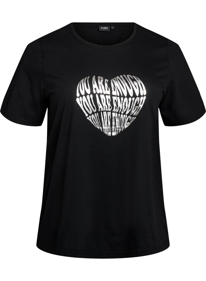 T-shirt med tryck, Svart, Packshot image number 0