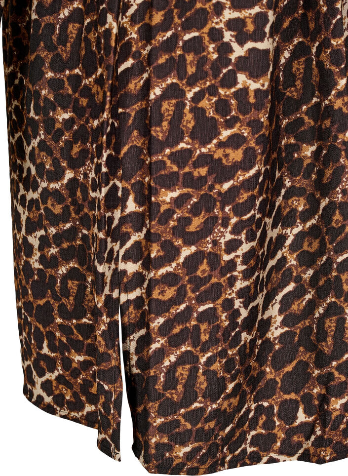 Skjortklänning med knytskärp och långa ärmar, Brun, Packshot image number 3