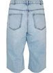 Croppade jeans med en sliten look och r&aring;a kanter, Bl&aring;, Packshot image number 1