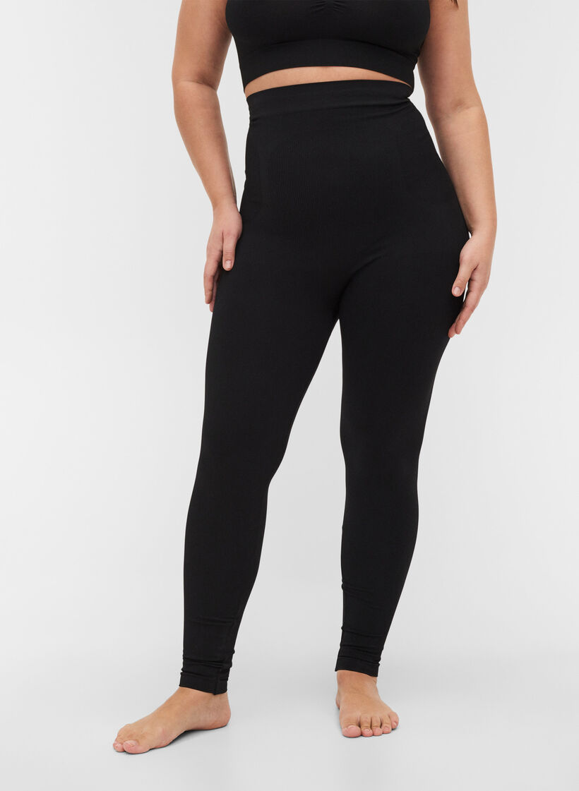 Shapeleggings med hög midja, Black, Model image number 3