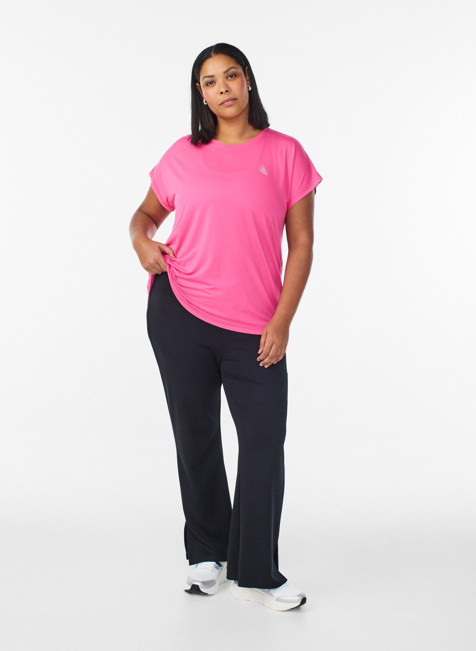 ZizziEnf&auml;rgad tr&auml;nings-T-shirt, Rosa, Model image number 1