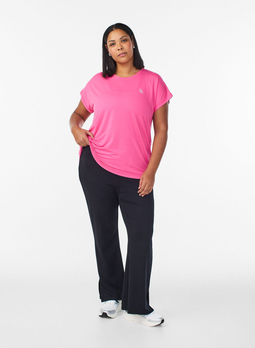 Enf&auml;rgad tr&auml;nings-T-shirt, Rosa, Model image number 1