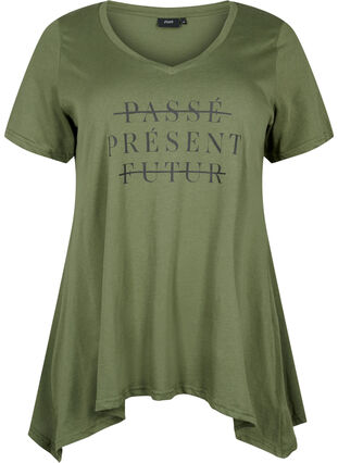 T-shirt i bomull med kort ärmar, Thyme PRESENT, Packshot image number 0