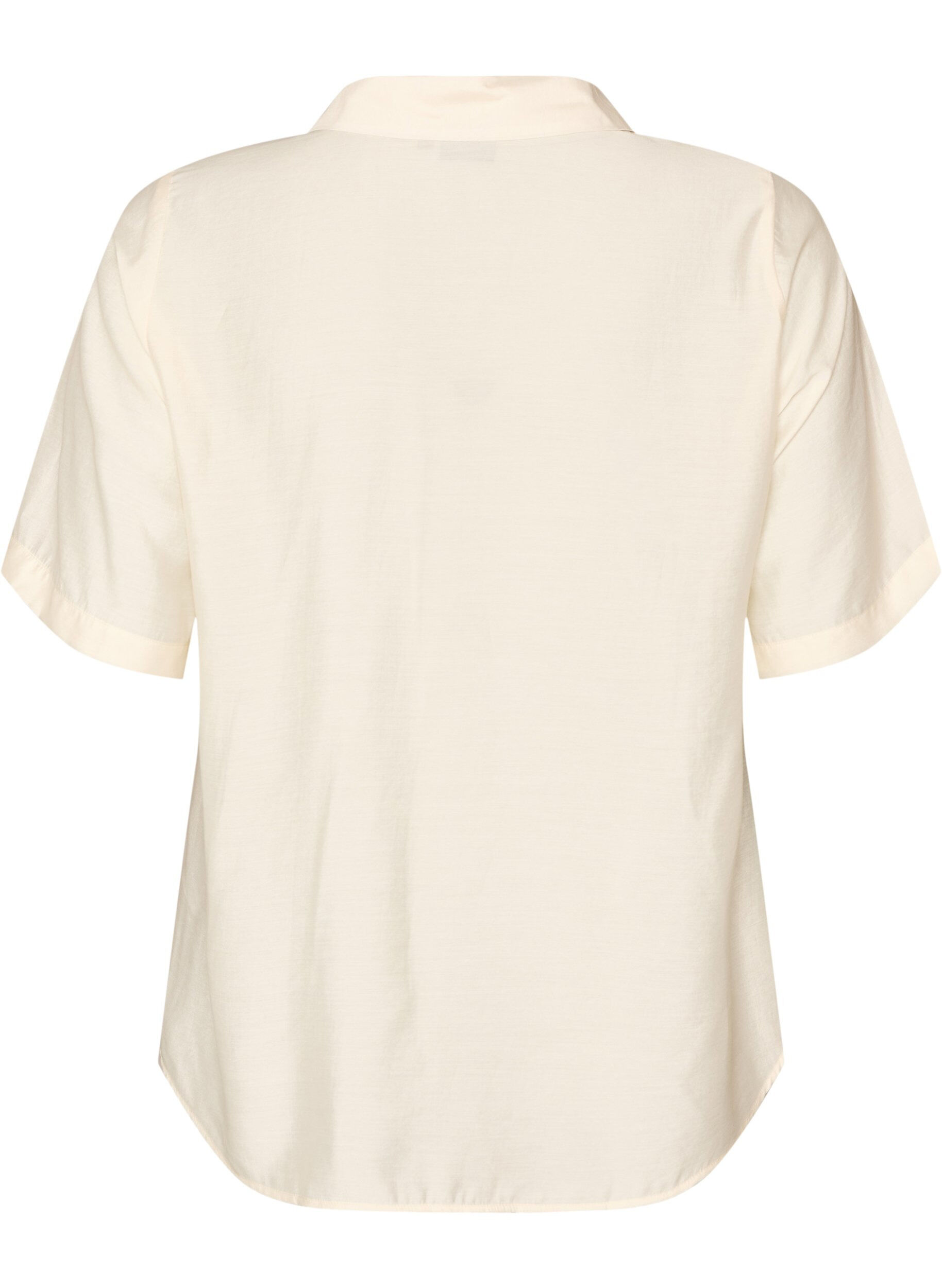 ZizziSkjortblus med armb&aring;gsl&aring;nga &auml;rmar och blommiga detaljer, Beige, Packshot image number 1