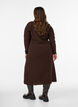 Midikl&auml;nning med v&aring;gig struktur och l&aring;nga &auml;rmar, Brun, Model image number 2
