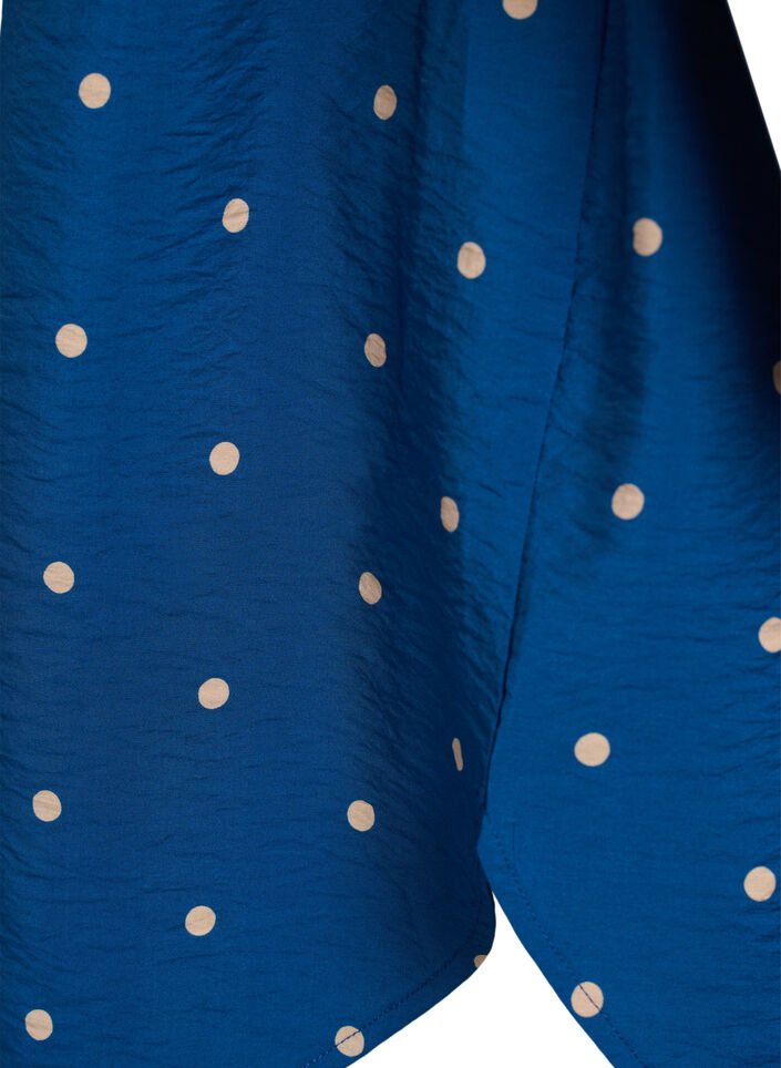 Kort kl&auml;nning med krage och br&ouml;stficka, Bl&aring;, Packshot image number 3