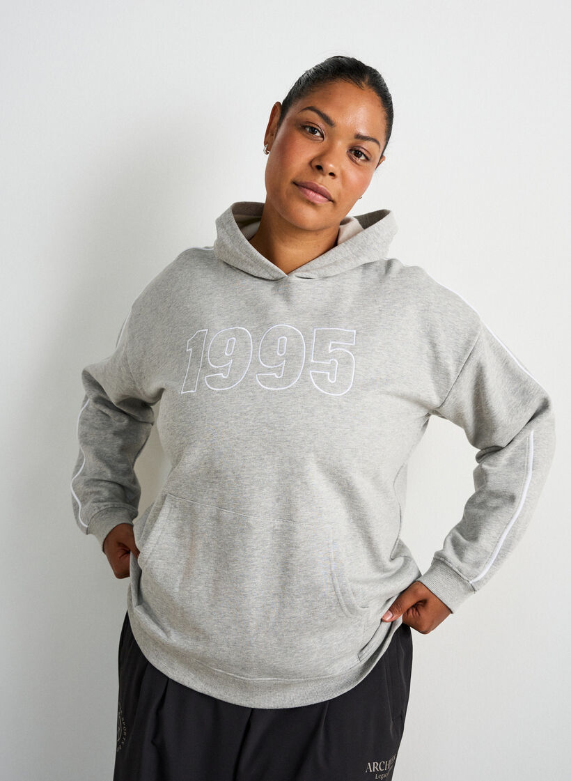 Huvtr&ouml;ja med broderat motiv, Gr&aring;, Model image number 3