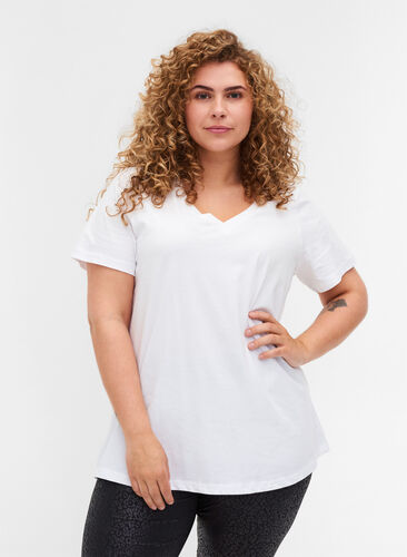 2-pack t-shirt i bomull, Bright White, Model image number 0